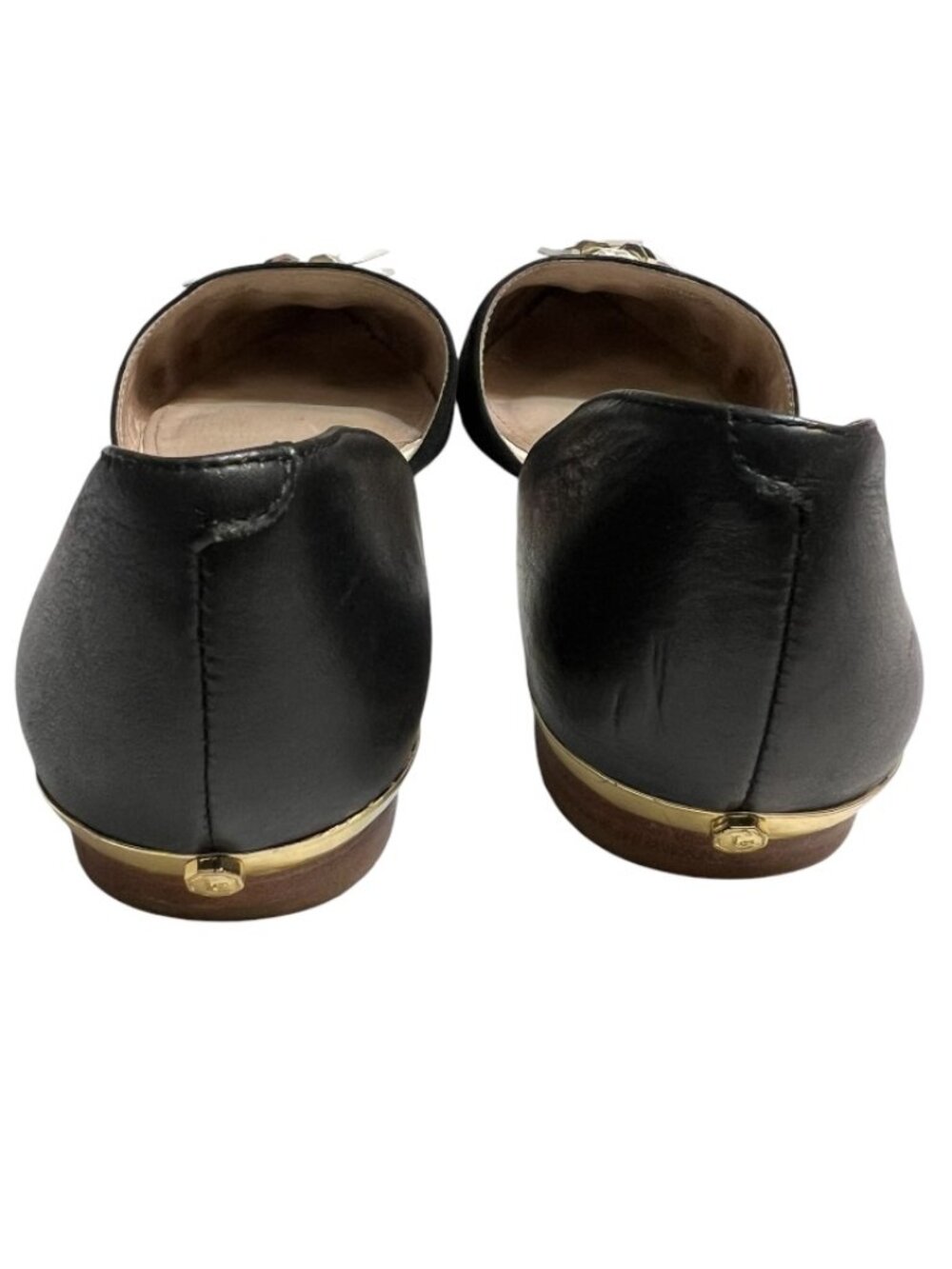 Louise et Cie Black Leather Tassel D'Orsay Pointed Toe Flat Shoes Size 6.5 M - Picture 3 of 7